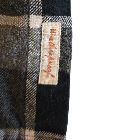 Weatherproof Vintage Plaid Flannel Shirt Large Black‎ Gray Cotton - Picture 4 of 8